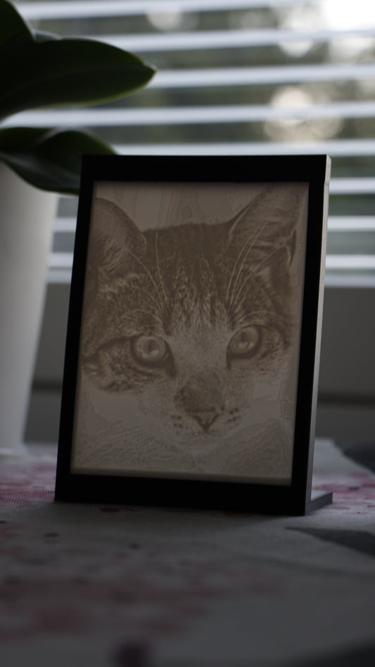 Litofaani kehyksessä